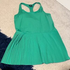 Green Pleated Dress
